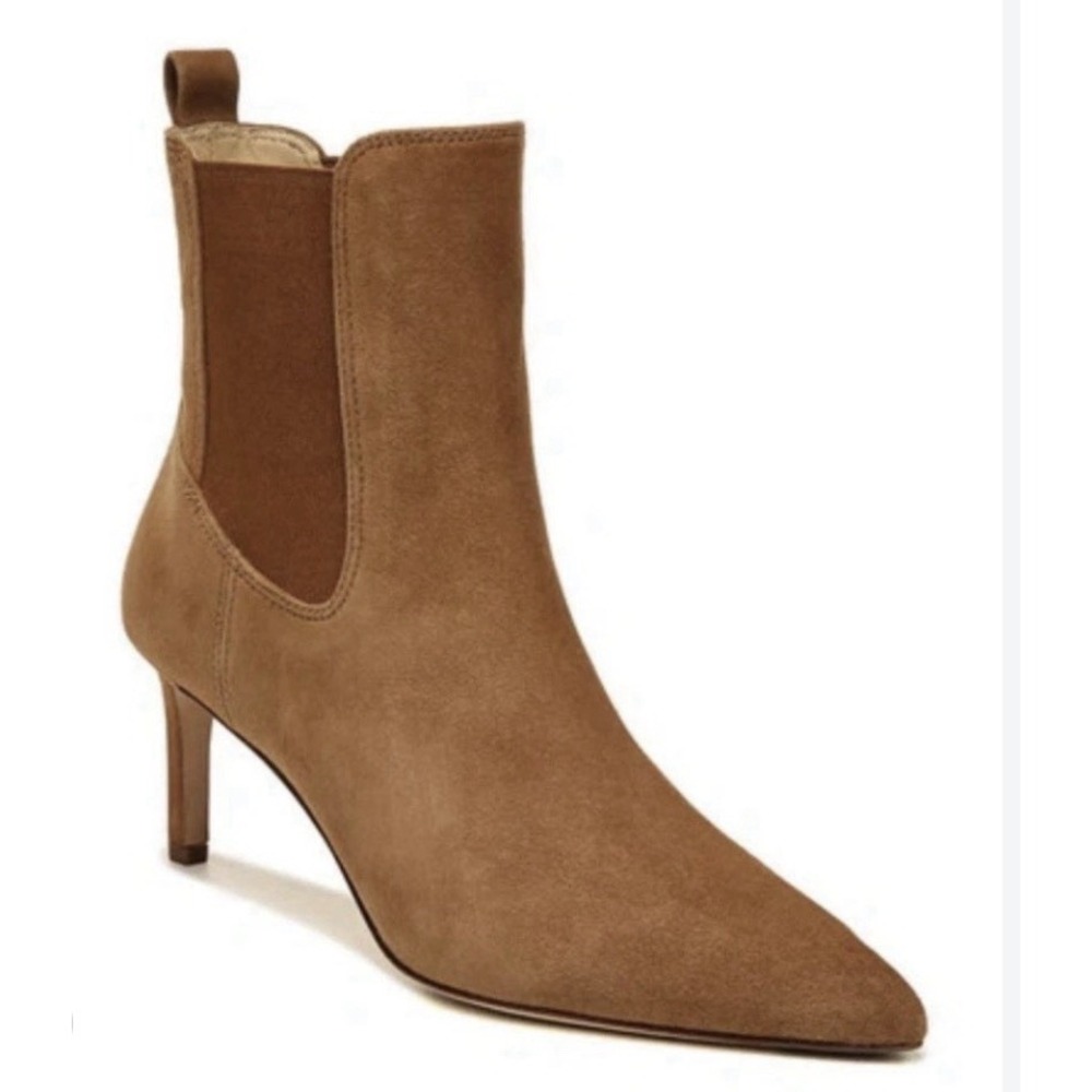 Veronica Beard Leeland Pointed Toe Chelsea Boot In Chestnut Suede Women Size 10